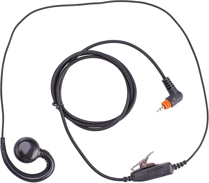 Motorola SL300 Earpiece & TLK 100 Walkie Talkie Headset | SL3500e/SL7550 Radio Headset with Mic PTT | Compatible with Motorola SL300/TLK100/SL1K/SL1M/SL4000(C-Shape, 1 Pack)