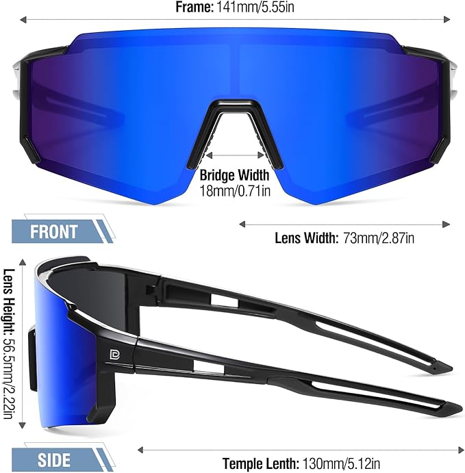 DUCO Polarized Sports Sunglasses for Men Women UV400 Protection Baseball Cycling Running Fishing Sunglasses DC0068