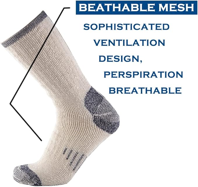 Merino Wool Men Crew Socks Warm Socks Athletic Socks for Men, Suitable for Hiking,Trekking,Camping …