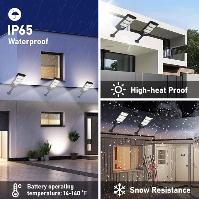 Solar Lights Outdoor Waterproof 6 Pack, Solar Flood Street Lights Dusk to Dawn Motion Sensor 6500K LED Security Outdoor Lights with Remote Control for Patio Barn Yard Garage Garden