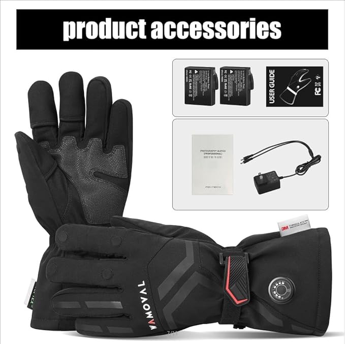 Heated Gloves, 7.4V 3000mAH Battery Electric Hand Warmers Rechargeable Heated Gloves for Men Women,Touchscreen Waterproof Winter Gloves for Motorcycling,Hunting,Skiing,Fishing,Outdoor Work