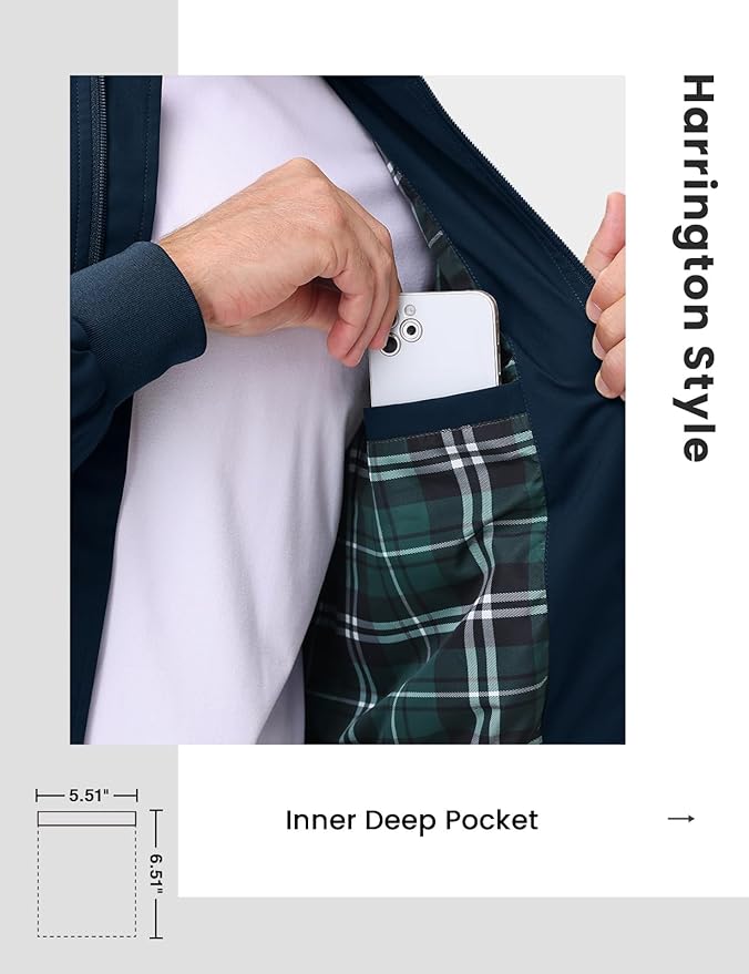 TBMPOY Men's Bomber Jackets Lightweight Light Windbreaker Casual Business Dress Stylish Fall Spring Golf Work