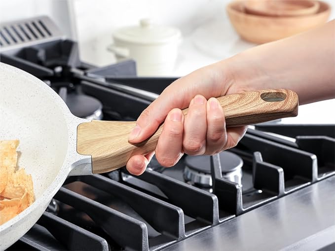 SENSARTE Nonstick Ceramic Saute Pan 12-Inch, 5QT Non-toxic Deep Frying Pan Skillet with Lid, Healthy No Teflon Cookware, Stay Cool Handle, Induction Compatible, PFAS Free