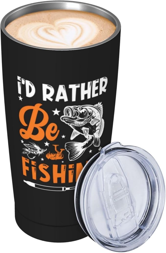 Fishing Gifts for Men, Fishing Tumbler 20oz, Fisherman Gifts Stainless Steel Coffee Travel Mug, Gift for Men Who Love Fish Coffee Cup, Bass Fly Fishings Gift for Husband/Dad/Boyfriend/Grandpa