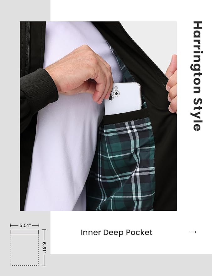 TBMPOY Men's Bomber Jackets Lightweight Light Windbreaker Casual Business Dress Stylish Fall Spring Golf Work