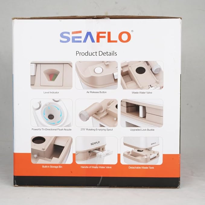 SEAFLO 3.2 Gallon (12L) Premium Portable Travel Toilet