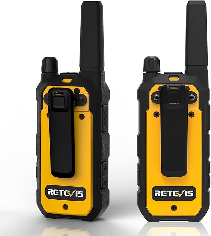Retevis RB48 Waterproof Walkie Talkies, Heavy Duty Two Way Radio, Advanced Triple Proof, Vibration Call, USB-C, SOS,2000mAh, NOAA, 2 Way Radio(2 Pack) Yellow