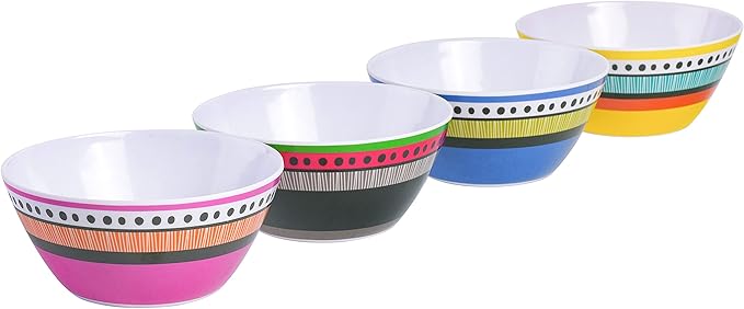 Gibson Home Almira Melamine Dinnerware, Assorted, Service for Four (12pcs)