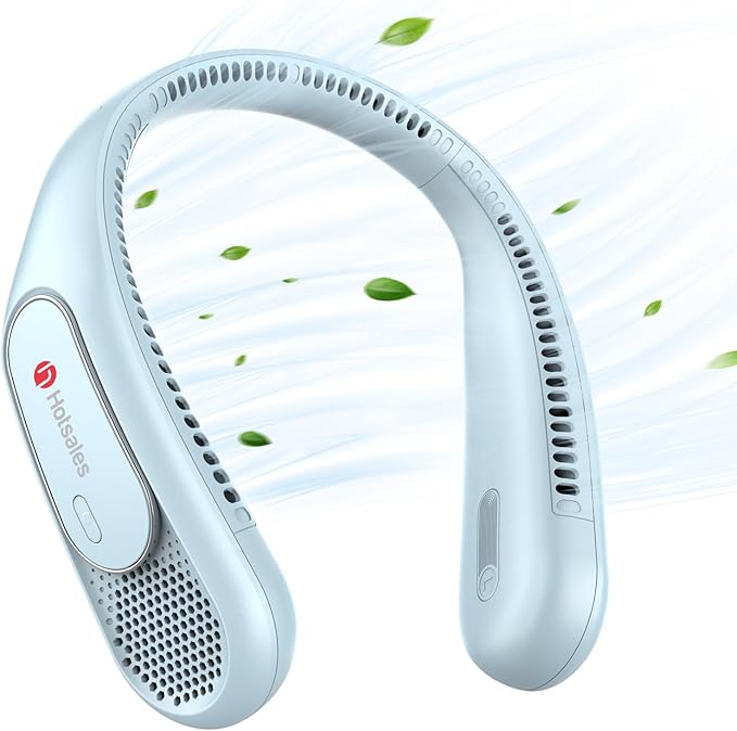 Neck Fan, Hands Free Bladeless Neck Fans Portable Rechargeable, 6000 mAh Battery Operated Wearable Personal Fan, Cooling Neck Fan, 3 Speeds, USB Fan Gifts for Men, Women, Travel, Outdoor