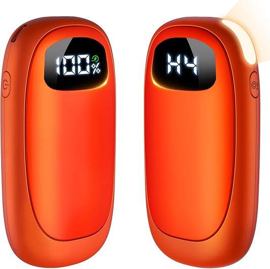 Hand Warmers Rechargeable - Electric Hand Warmers, Max 20 Hrs Warmth 4 Levels Heat Up to 131℉, Dual-Side Heating Portable Reusable Pocket Heater 2 Pack for Raynauds, Hunting, Camping, Golf