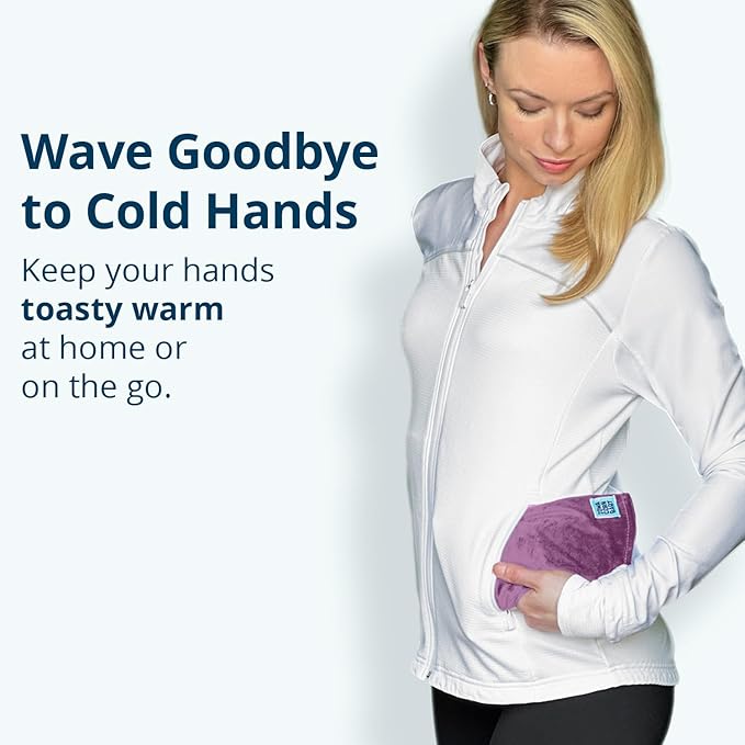 Mini - Microwavable Heating Pad & Reusable Cold Pack - Weighted Heating Pad for Cold Hands, Sore Neck, Achy Wrists - 4” x 8” - 1 lb (Purple Plum)