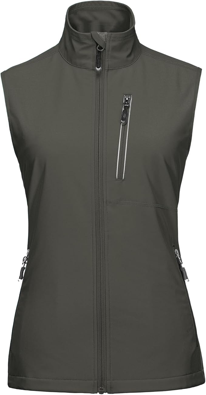 33,000ft Women's Lightweight Running Vest Outerwear with Pockets, Windproof Sleeveless Jacket for Golf Hiking Travel