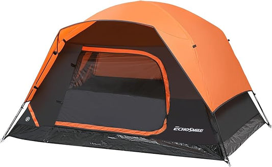EchoSmile 2/4 Person Camping Tent, Lightweight Dome Family Tent with Rainfly, Easy Setup, Waterproof & Windproof Outdoor Shelter for Group Hiking, Backpacking, 3-Season Use