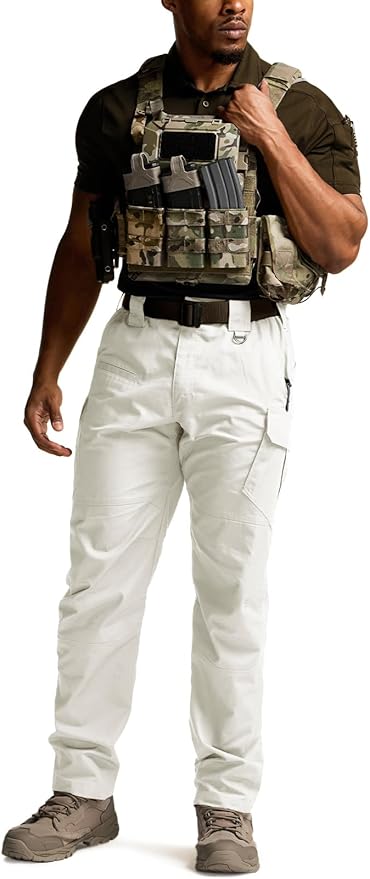CQR Men's Tactical Pants, Water Resistant Ripstop Cargo Pants, Lightweight EDC Work Hiking Pants, Outdoor Apparel
