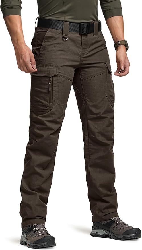 CQR Women's Flex Stretch Tactical Pants, Water Resistant Ripstop Cargo Work Pants with Pockets for Outdoor & Hiking