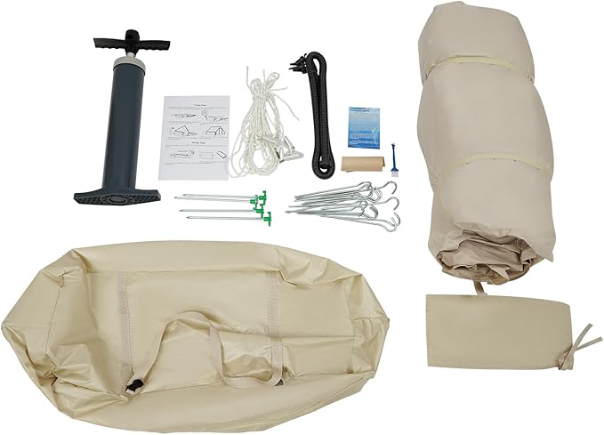 4-6 Person Inflatable Camping Tent, Portability 4 Season Inflatable Tent with Hand Pump, Easy Setup, Waterproof Oxford Canopies for Hiking, Picnics, Camping, Outdoor Play