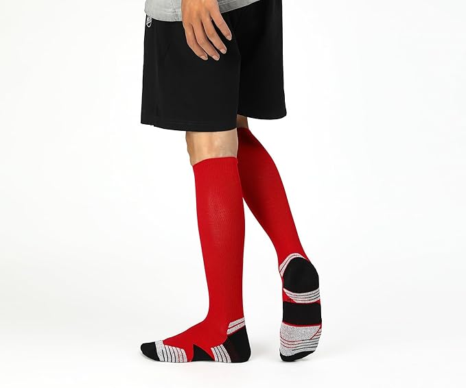 WANDER 3-6 Pairs Men's Athletic Run Cushion Over-the-Calf Tube Socks