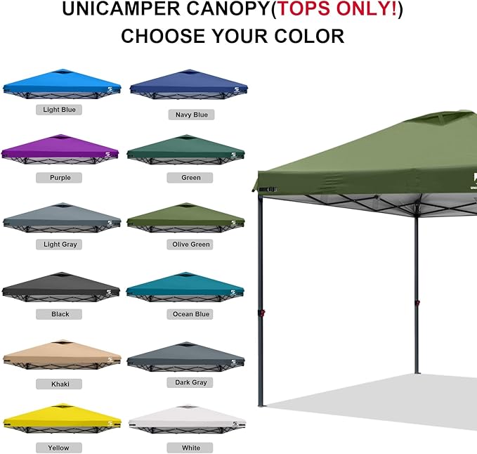10x10 Pop Up Canopy Replacement Top Cover with Air Vent for Straight Leg Canopy Tent, Waterproof for Outdoor Garden Patio Camping Sun Shade(Top Only) (Olive Green, 1)