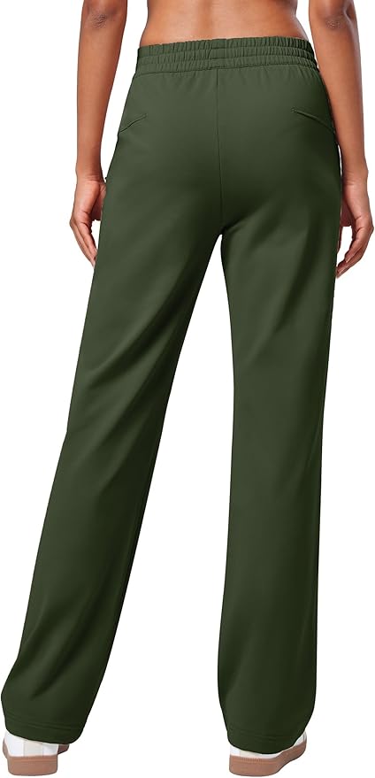 Willit Women's Fleece Lined Pants with Zipper Pockets Winter Thermal Warm Hiking Straight Leg Pants 27"/29"/31"