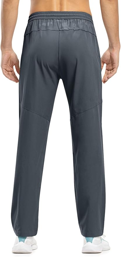 TBMPOY Men's Lightweight Hiking Travel Pants Breathable Athletic Fishing Active Joggers Zipper Pockets