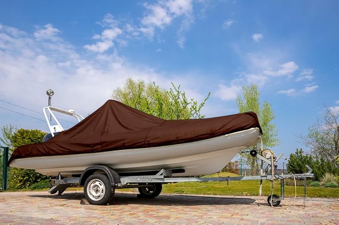 Multi-Purpose Large Tarp Waterproof Cover | Brown, 8' x 10' 5 Mil Thick | Rip Proof Tarps | Thick Weave Material, UV Resistant Great for Tarpaulin Canopy Tent, Boat, RV or Pool Cover