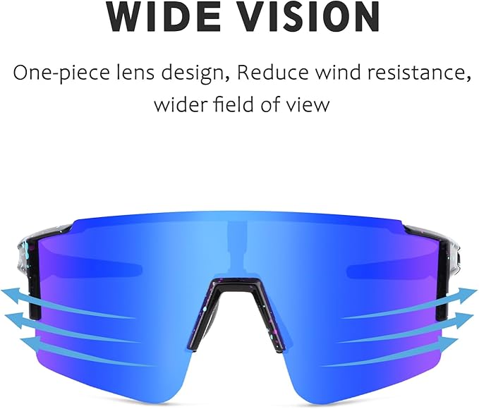 OULAIQI Cycling Sunglasses Polarized Sunglasses for Cycling Men Women with 1 Lens or 3 Interchangeable Lens Baseball Glasses