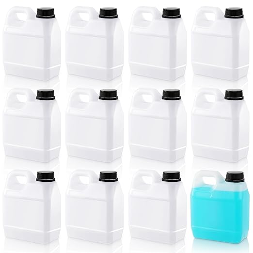 12 Pcs 32 oz Plastic Jug with Lids Square Empty Storage Containers HDPE Carboy Plastic Jar Containers for Water Beverage Oil Liquids (Translucent Color)