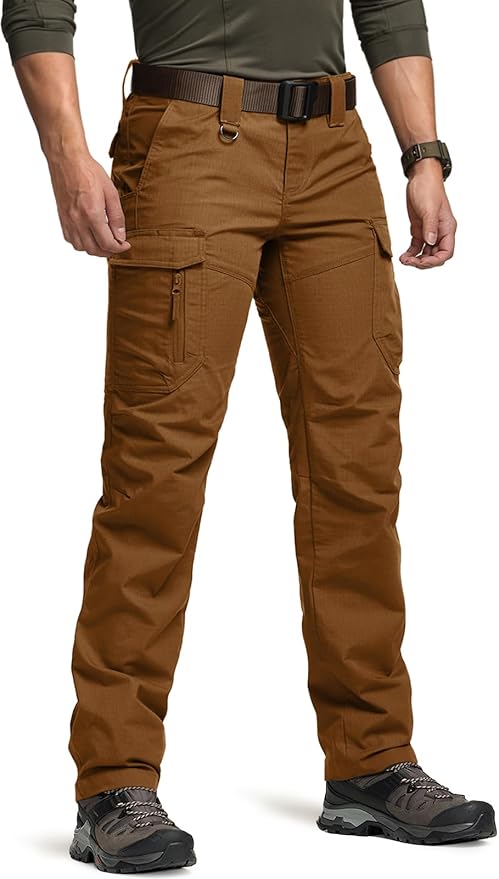 CQR Women's Flex Stretch Tactical Pants, Water Resistant Ripstop Cargo Work Pants with Pockets for Outdoor & Hiking