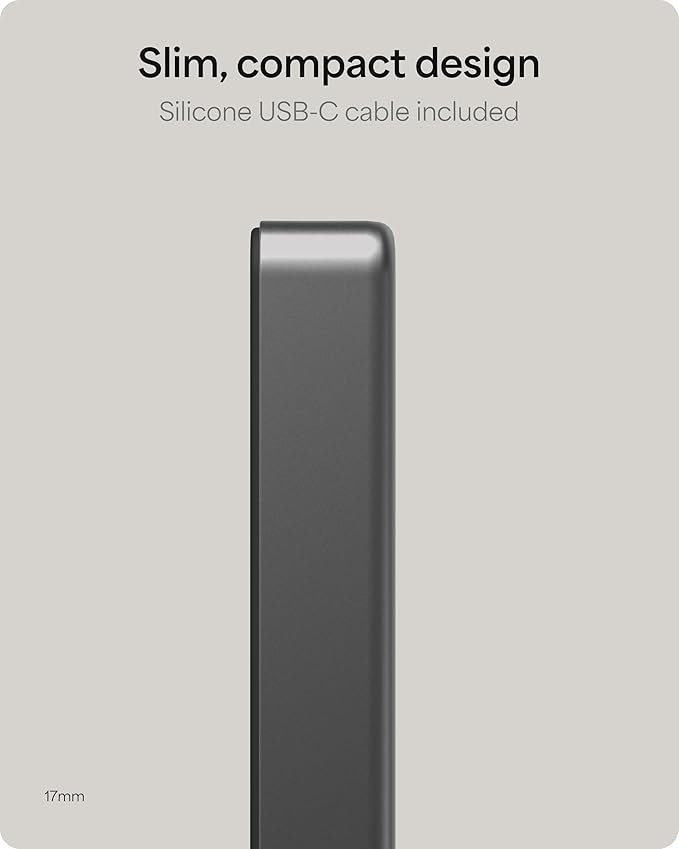 Mophie Powerstation Wireless 10,000mAh Power Bank – MagSafe Compatible, 15W Qi2-Certified, 30W USB-C PD Fast Charging, Slim Battery Pack for iPhone, Android, Travel & Airplane Use