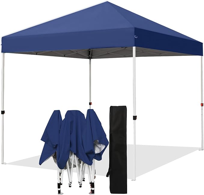 Northroad 8X8 FT Pop Up Canopy, Outdoor Instant Canopy Tent Slant Legs with Carrying Bag, Portable Gazebo Shelter for Wedding Party,Commercial Event,Patio,Garden,Beach -Dark Blue