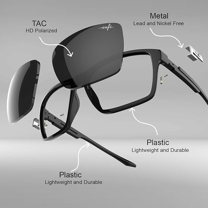 INFI Fishing Polarized Sunglasses for Men Driving Running Golf Sports Glasses Square UV Protection Designer Style Unisex