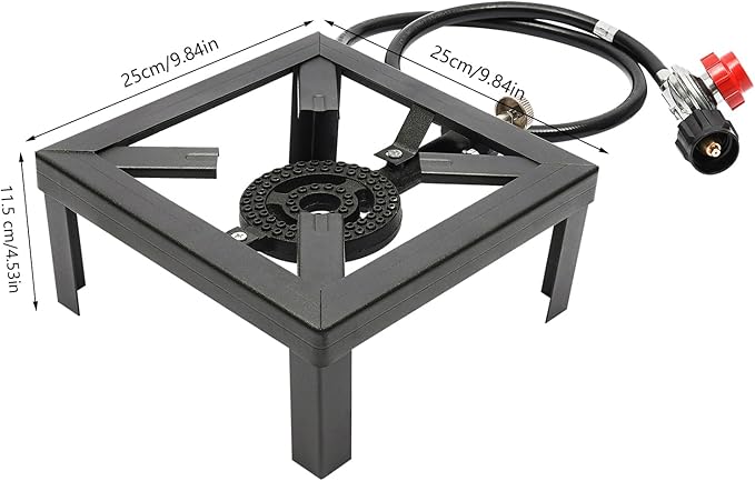 Single Burner Gas Stove, 8000W Portable Outdoor Propane Stove with Adjustable 0-20Psi Regulator Hose for Patio Camping, BBQ, Home Brewing, Turkey Fry, Maple Syrup Prep