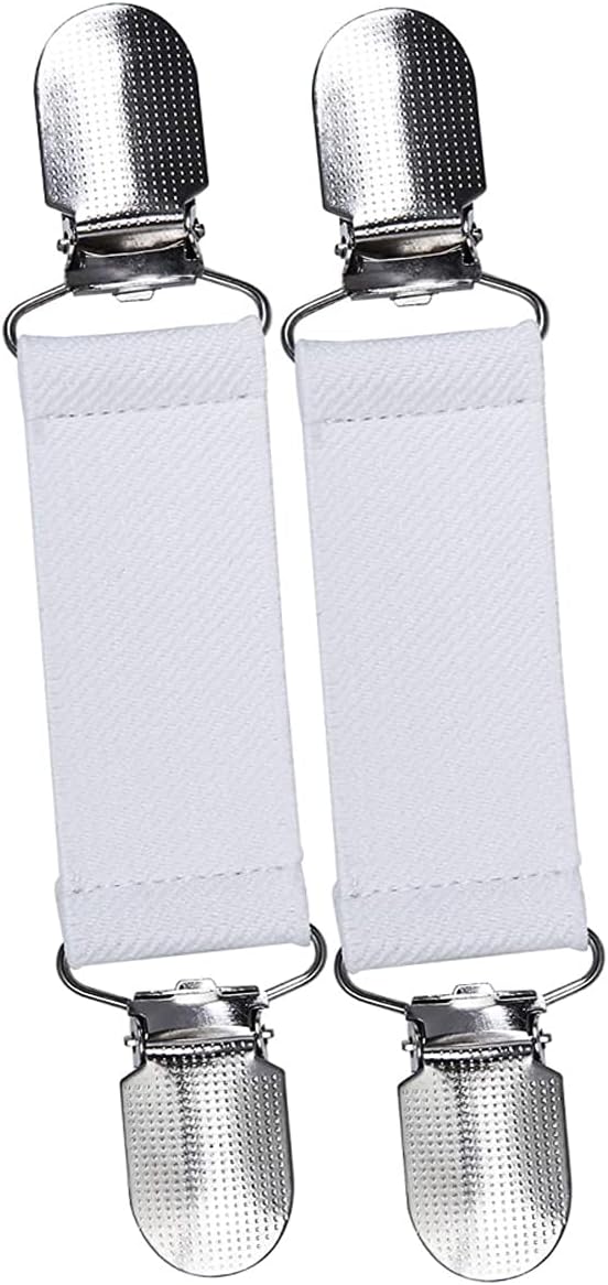 3” Bed Clip for SpotWarm, Adjustable Strap for Spot Warm King and Queen Bed Warmer, Use in Upper Two Corners to Keep Spot Warm in Place. Length 3” and Stretches, Includes - 1 Pair White