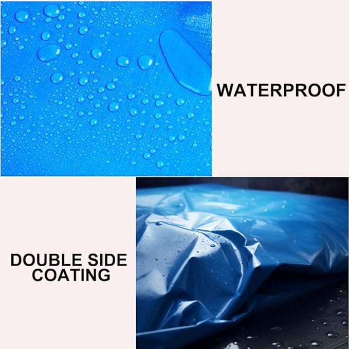 TEZONG Tarps Heavy Duty Waterproof 6x10ft,Blue Plastic Tarps Large Multipurpose Outdoor Tarp Cover Thick Poly Tarpaulin 16MIL for Emergency Rain or Sun, Roof, Patio Furniture, Firewood, Canopy