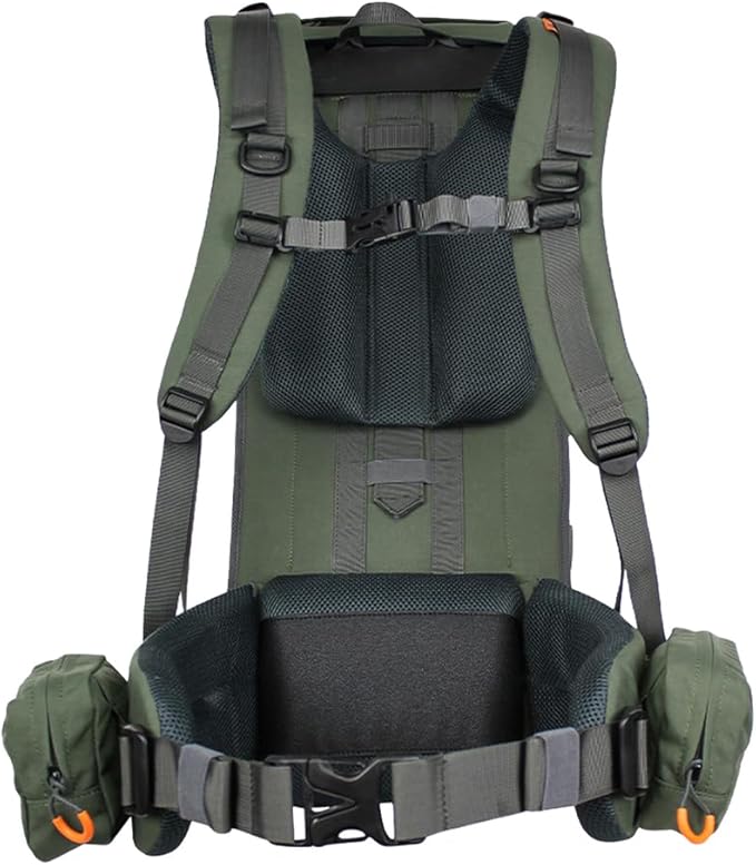 SPIKA Hunting Backpacks for Men, Meat Hauler Frame Pack with Rifle Holder, 40L/80L Extendable + Capacity for Bow Rifle Gun