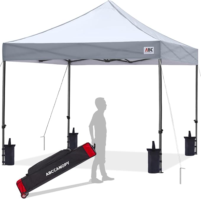 ABCCANOPY Patio Pop Up Canopy Tent 10x10 Commercial-Series (Gray)