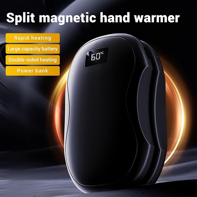 2-Pack Magnetic Rechargeable Hand Warmers,6000 mAh,Mobile Power Supply, LED Display, Three-Speed Adjustment,Outdoor/Indoor/Hunting/Camping