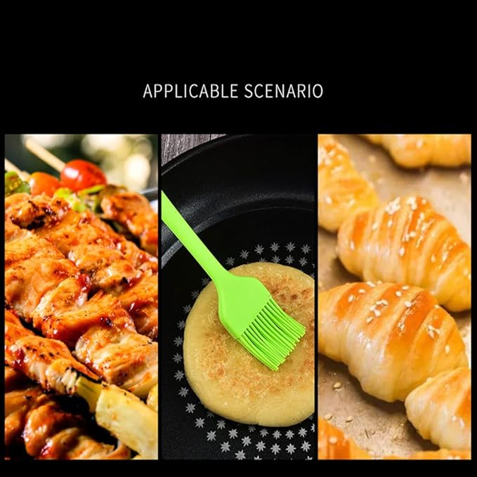 Silicone brush, BBQ/Pastry Basting Brushes,Silicone Cooking Grill Barbecue Baking Pastry Oil/Honey/Sauce Brush (7 PCS,green)