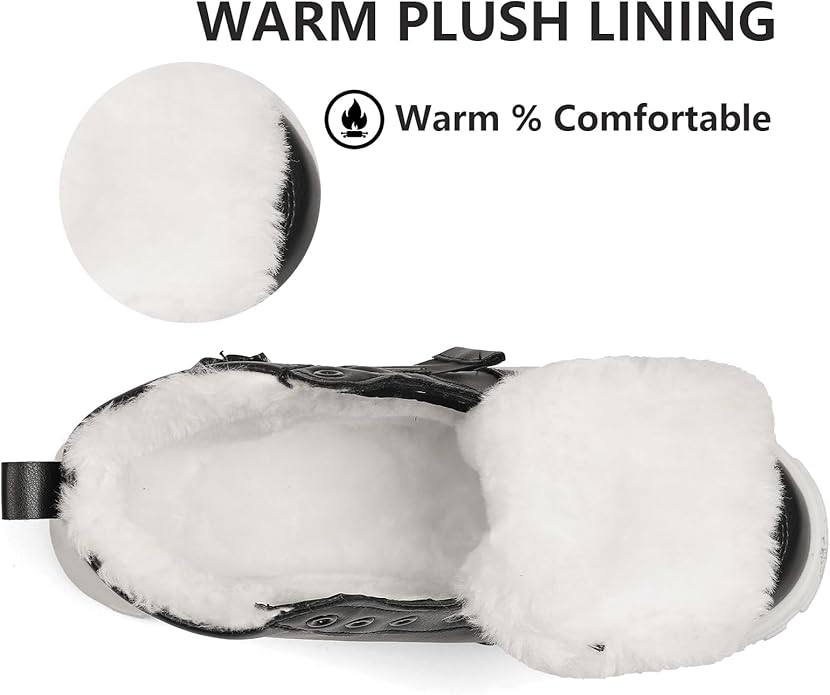 Womens Snow Boots Warm Winter Boots Ladies Fur Lined Ankle Boots Lace Up Outdoor Booties Anti-Slip Sneakers Waterproof Walking Shoes