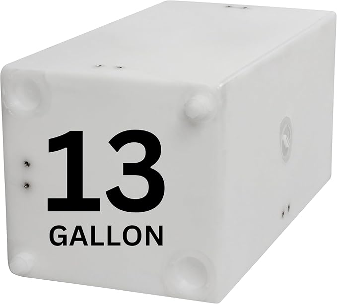 13 Gallon RV Fresh Water Tank, Potable Water Storage Tank for Drinking, Cooking, Cleaning, Showering, for Campers, Trailers, Motorhomes, RVs, Cube Shape, 23.25" x 12.25" x 11.75" (WT-5683)