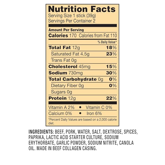 Cattleman's Cut Big Hunter's Sausage, 2.75 Ounce (Pack of 6)