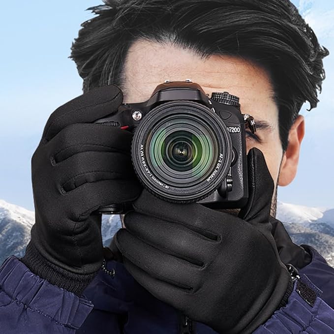 Winter Waterproof Gloves for Women: Water Proof Touch Screen Gloves for Men Running Hiking, Cold Weather Touchscreen Gloves for Phone Texting, Warm Snow Water Resistant Thermal Gloves Black