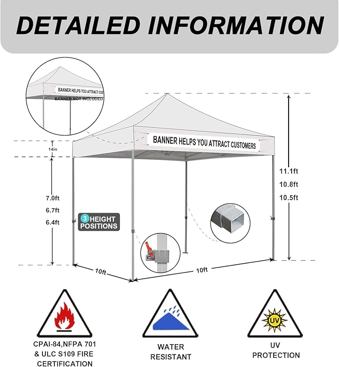 Eurmax USA Standard 10x10ft Patio Pop Up Canopy Tent for Outdoor Events Commercial Instant Canopies with Heavy Duty Roller Bag,Bonus 4 Canopy Sand Bags(Navy Blue)