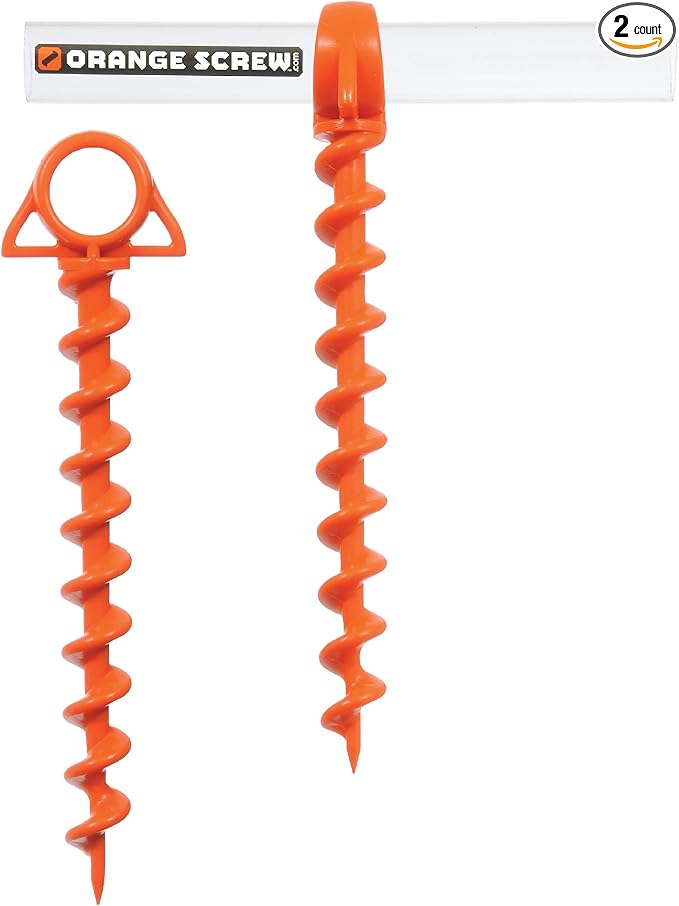 Ultimate Ground Anchors: Heavy Duty Screw-in Tent Stakes for High Wind, Sand, Canopies, and Camping - Made in USA, 100% Recycled, Included T-Grip Tool - (Large, 2 Pack)
