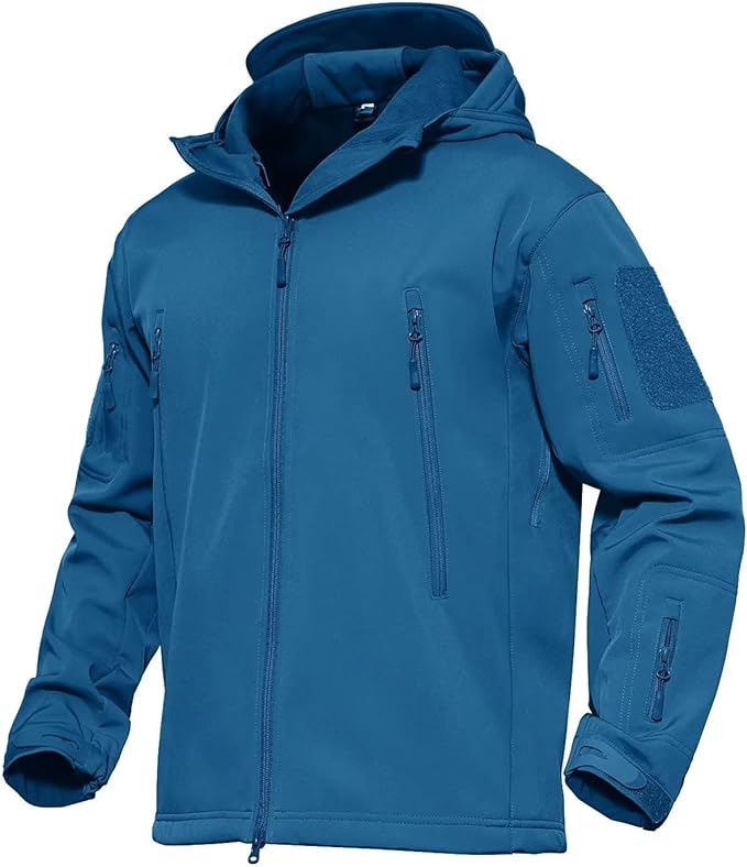 MAGCOMSEN Men's Tactical Jacket 7 Pockets Performance Fleece Lined Water Resistant Ski Snow Soft Shell Winter Coats