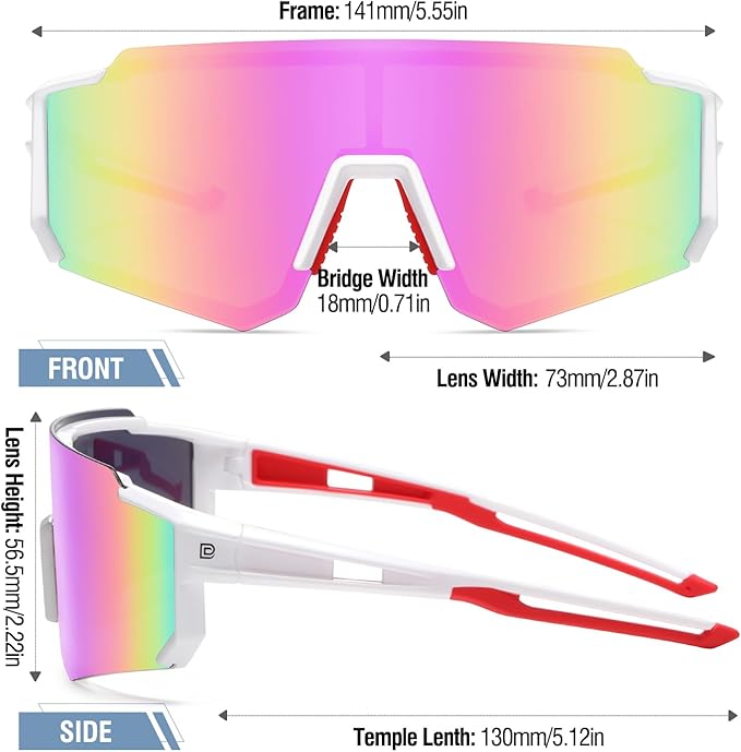 DUCO Polarized Sports Sunglasses for Men Women UV400 Protection Baseball Cycling Running Fishing Sunglasses DC0068