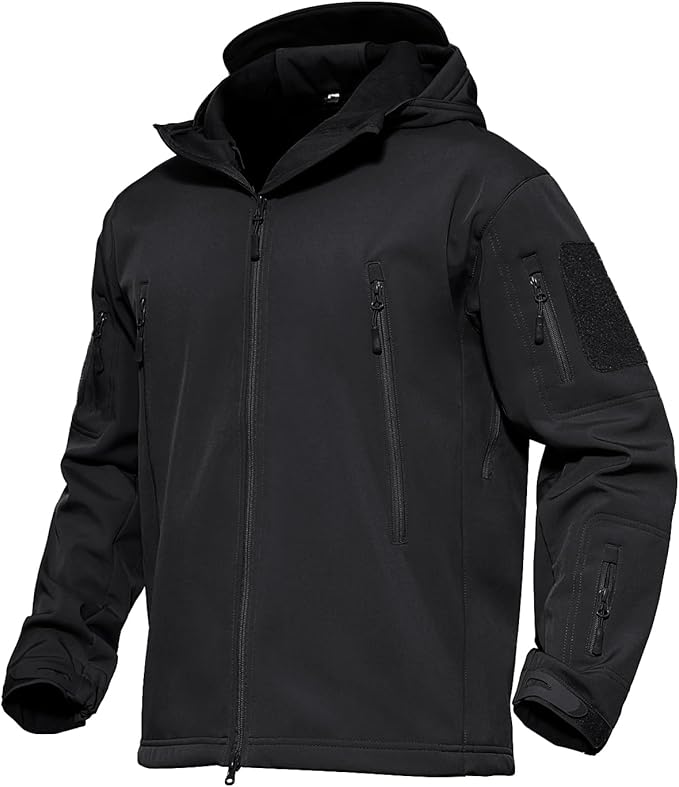 MAGCOMSEN Men's Tactical Jacket 7 Pockets Performance Fleece Lined Water Resistant Ski Snow Soft Shell Winter Coats