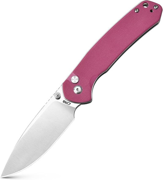 CJRB CUTLERY Pocket Knife Pyrite (J1925) EDC Small Folding Knife AR-RPM9 Steel Blade and G10 Handle Pink Outdoor for Women Men for Gifts