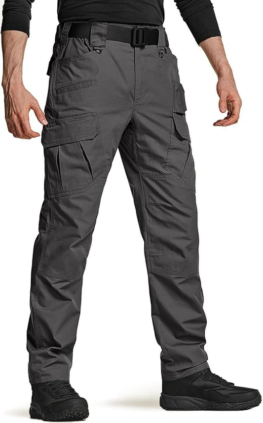 CQR Men's Tactical Pants, Water Resistant Ripstop Cargo Pants, Lightweight EDC Work Hiking Pants, Outdoor Apparel