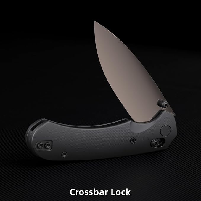 Folding Pocket Knife,3.31” M390 Blade,Erogonomic Titanium Handle,Hunting Survival Knife,EDC Knife for Hunting Camping Survival Outdoor Fishing Hiking(Black)